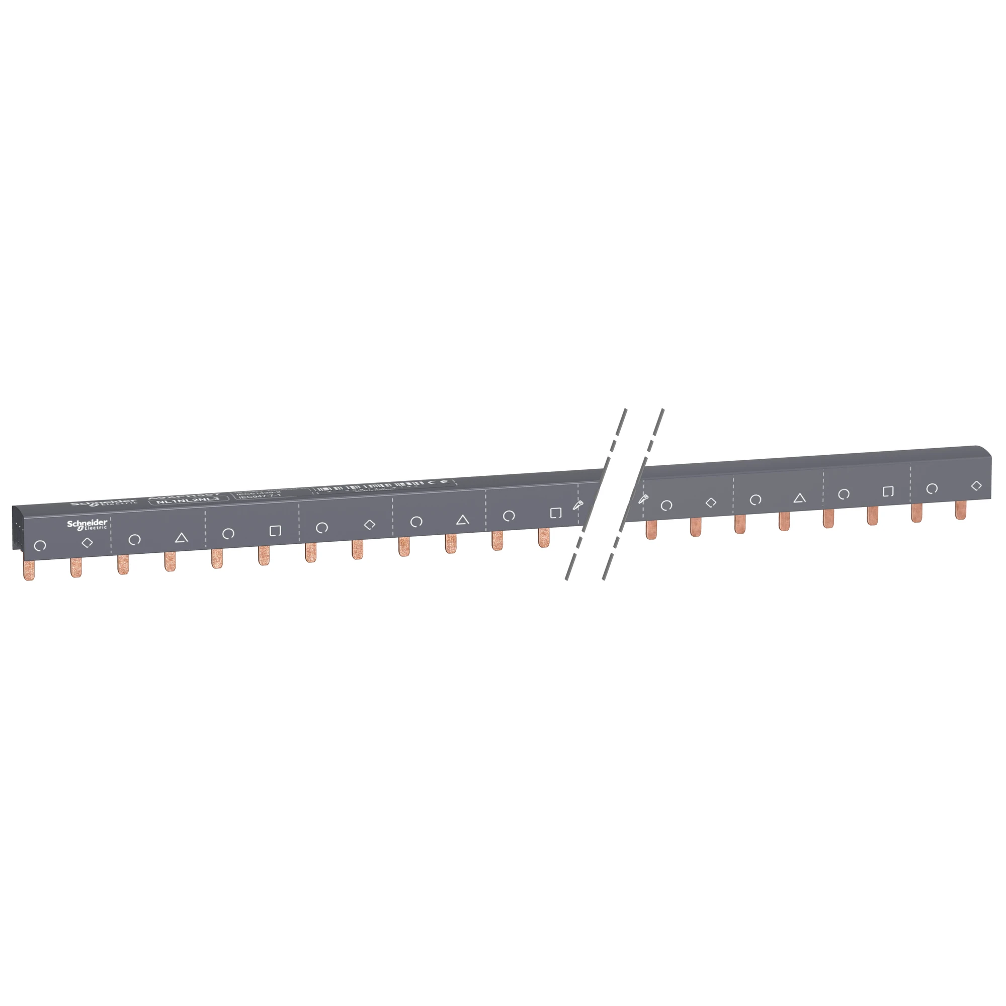 Schneider Electric A9XPH557 | Busbar combs, cuttable, 3P+N, 57 TE, 100A ...